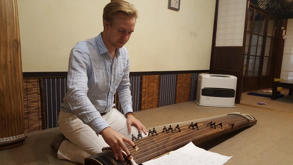 Koto -Me attempting to play the Koto